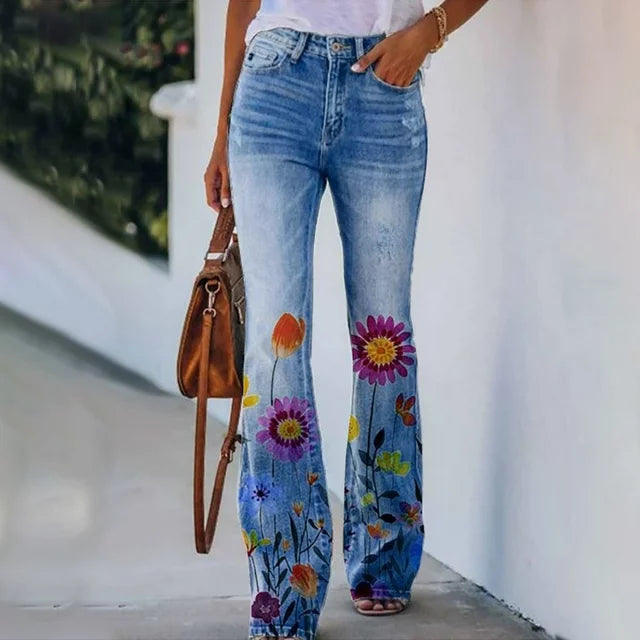Ada - Vaqueros con estampado floral para un look de tendencia