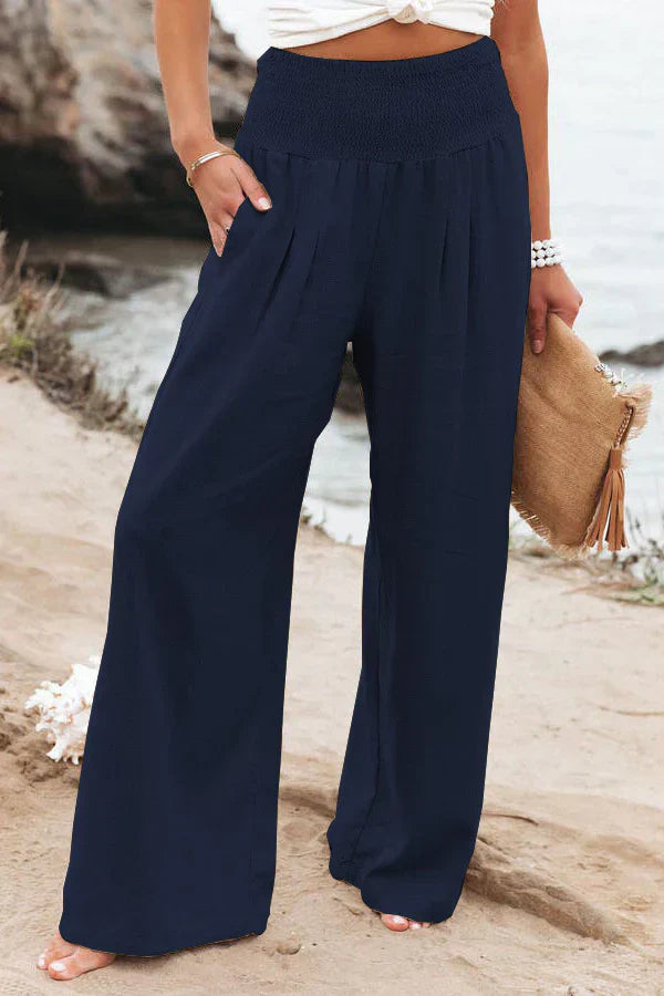 Elegantes pantalones de algodón y lino de Alexandra