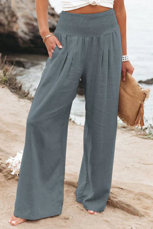 Elegantes pantalones de algodón y lino de Alexandra