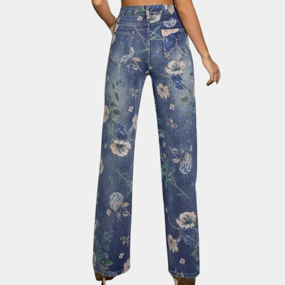 Asenka - Femeninos vaqueros con parches florales para un look juguetón