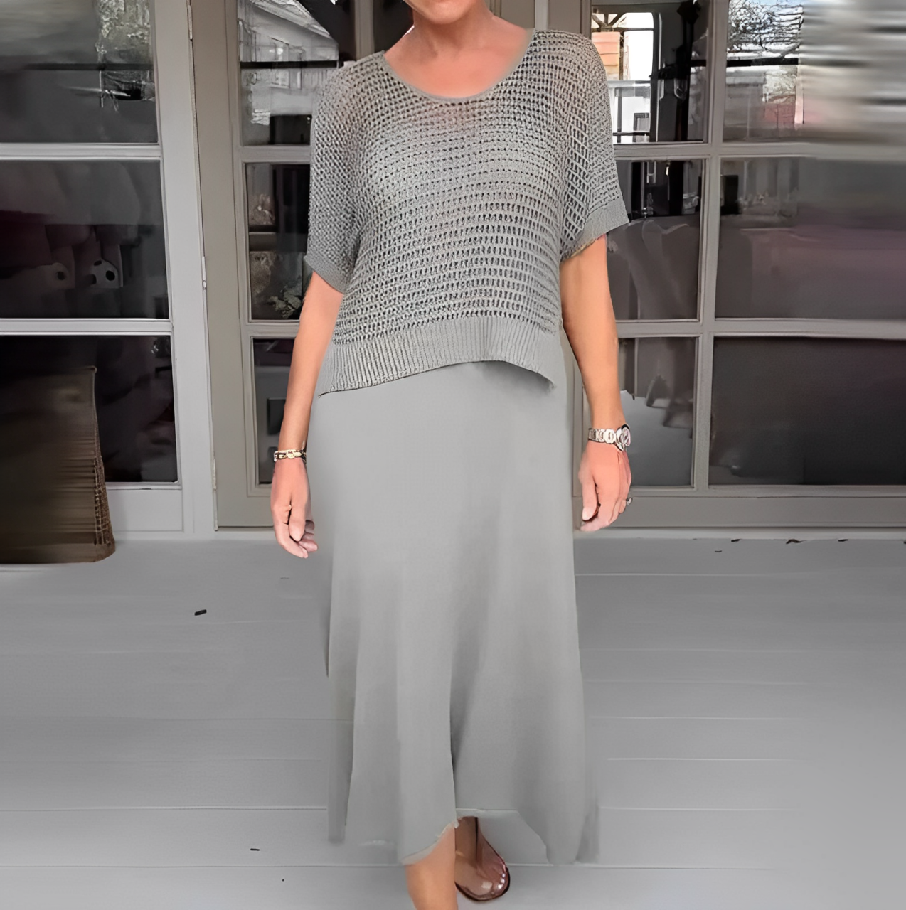 VESTIDO MEDITERRÁNEO + CROCHET A JUEGO DE REGALO