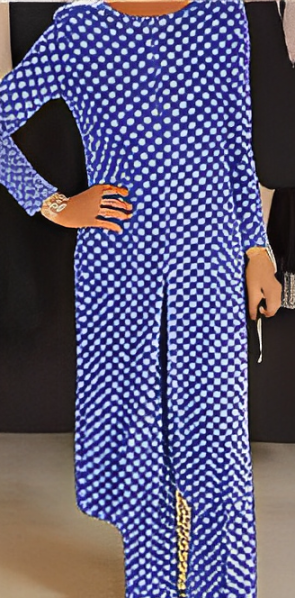 JULIETA 2 PIEZAS - TRAJE ELEGANTE DE LUNARES CON ABERTURA