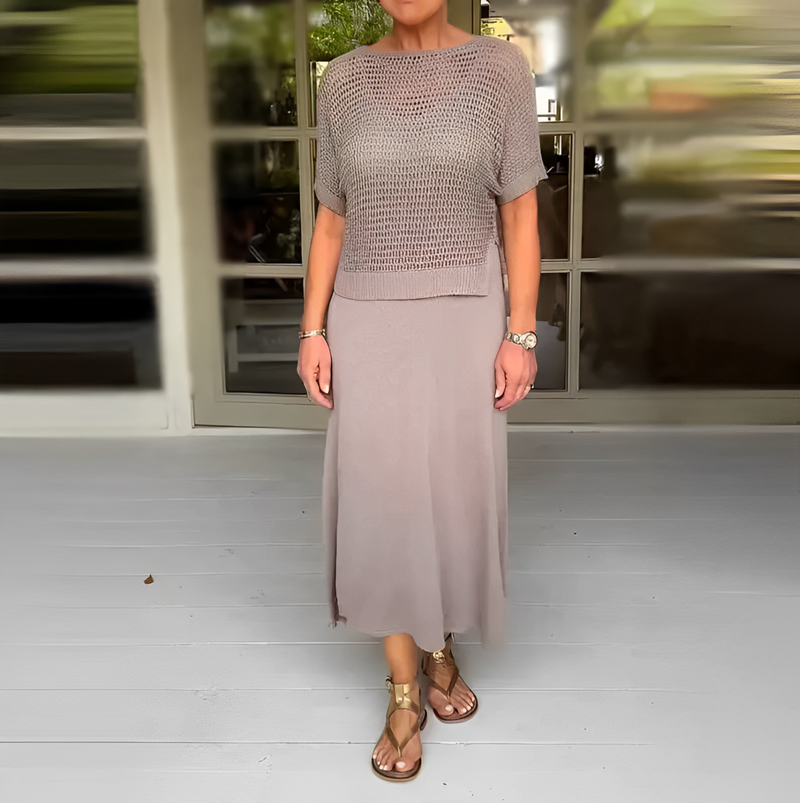 VESTIDO MEDITERRÁNEO + CROCHET A JUEGO DE REGALO