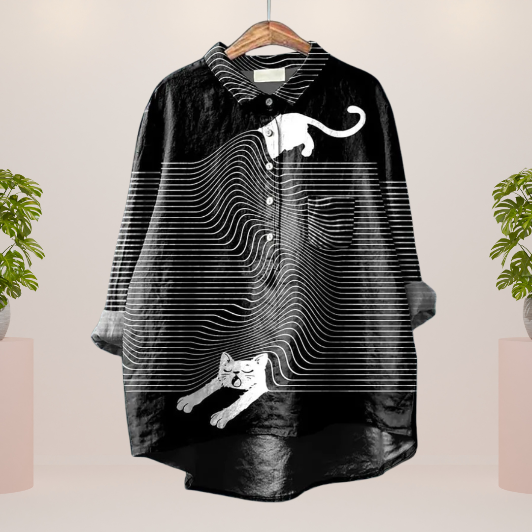Camisa Kathrin – Estampado Perruno Divertido