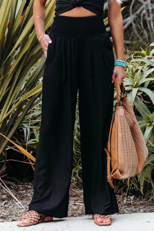 Elegantes pantalones de algodón y lino de Alexandra