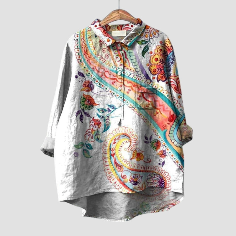 Mariella | Camisa oversize con estampado paisley multicolor