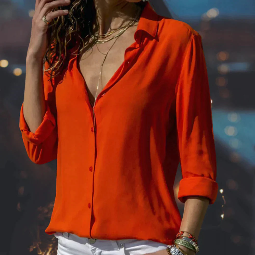 Julia - Elegante blusa de satén de lujo para mujer, ideal para cualquier ocasión especial