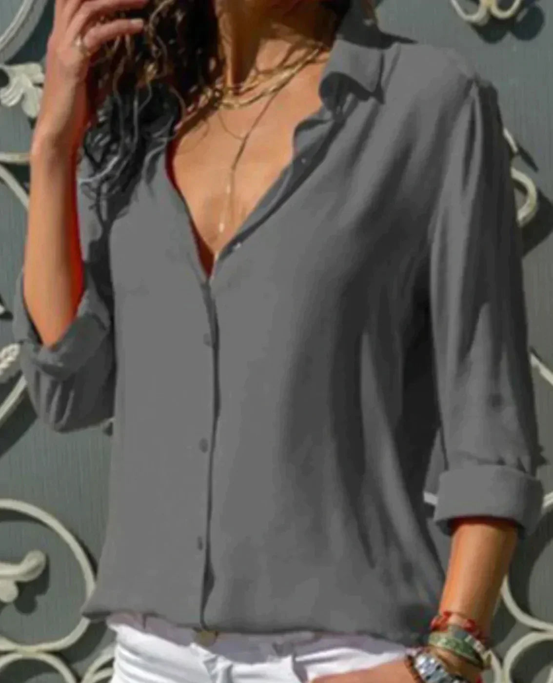 Julia - Elegante blusa de satén de lujo para mujer, ideal para cualquier ocasión especial