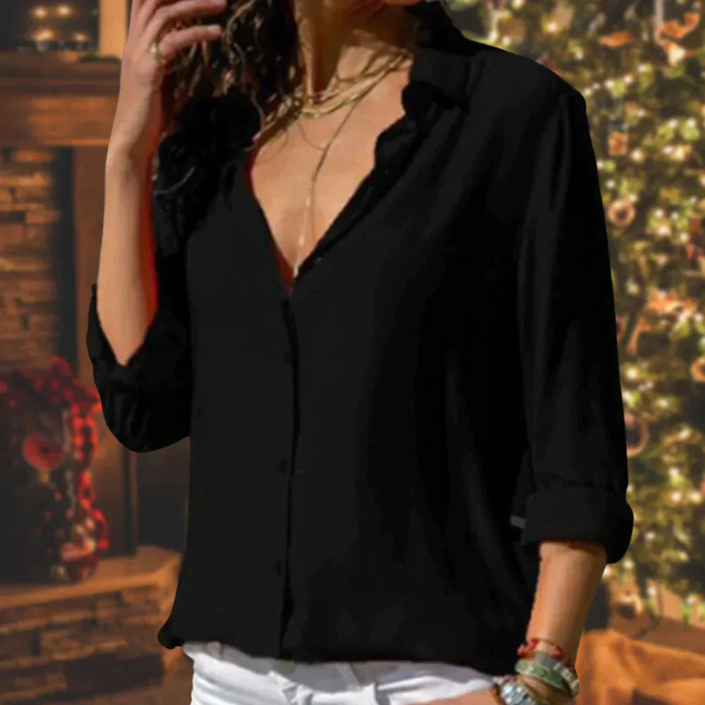Julia - Elegante blusa de satén de lujo para mujer, ideal para cualquier ocasión especial