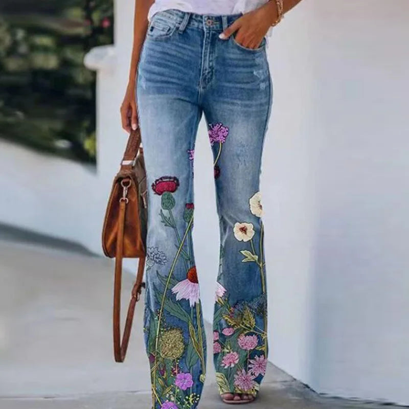 Ada - Vaqueros con estampado floral para un look de tendencia