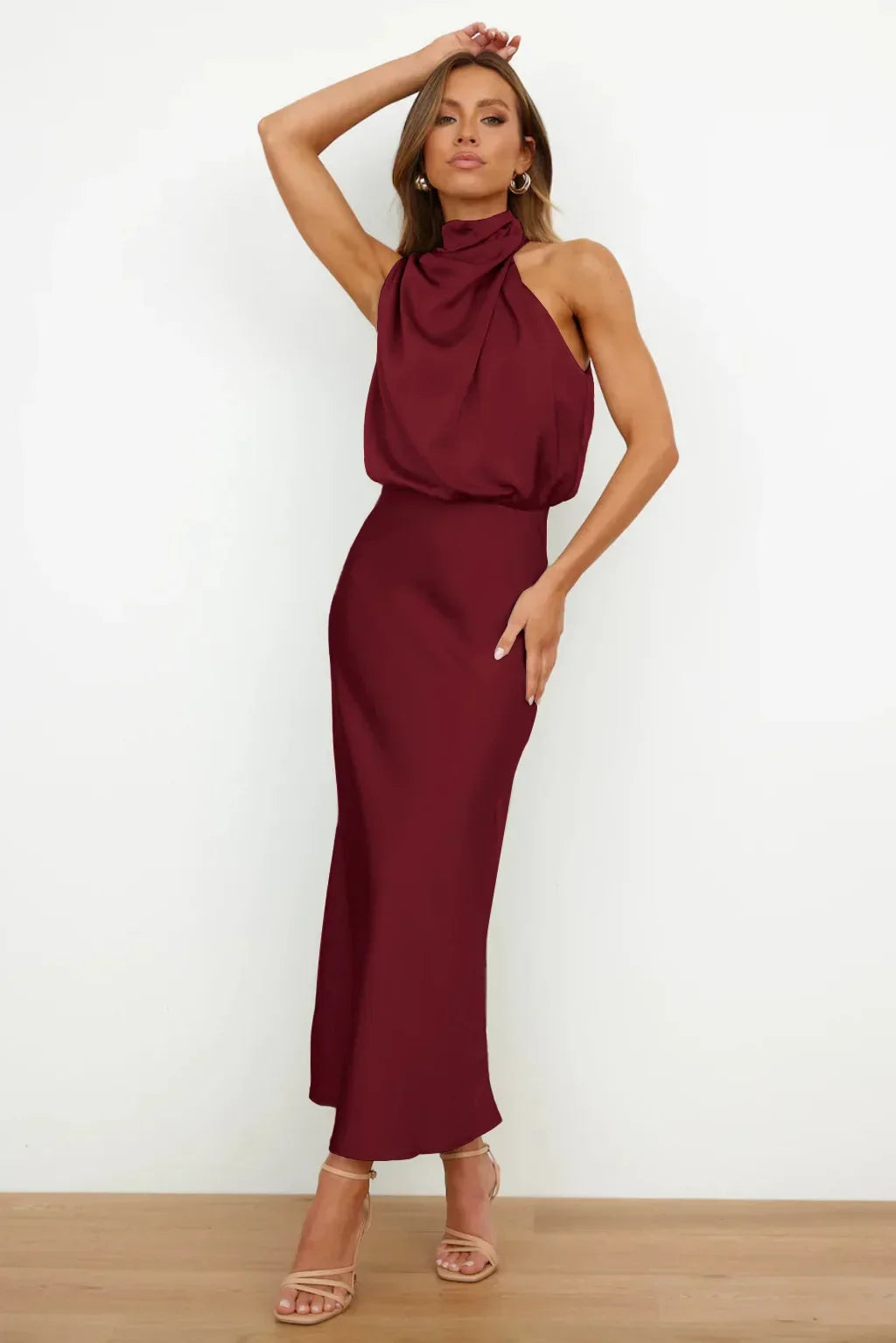 Vestido Leticia – Satén Largo y Sofisticado