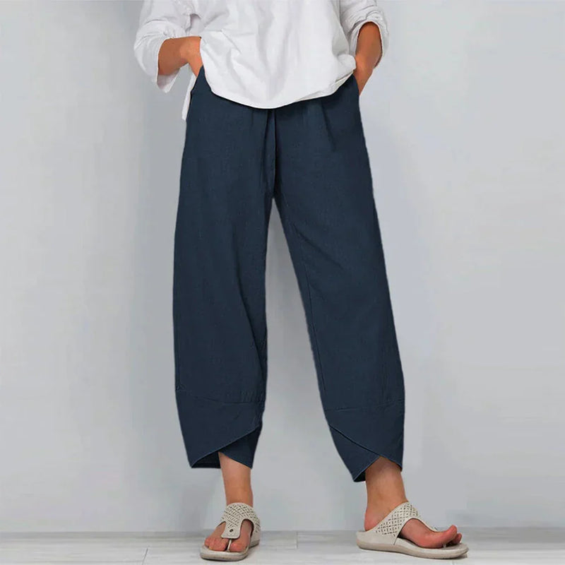 Sadie - Elegantes pantalones de lino de algodón para mujer