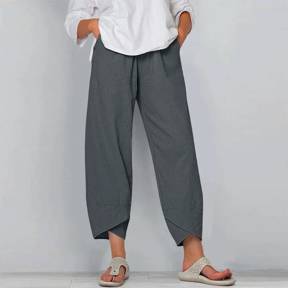 Sadie - Elegantes pantalones de lino de algodón para mujer