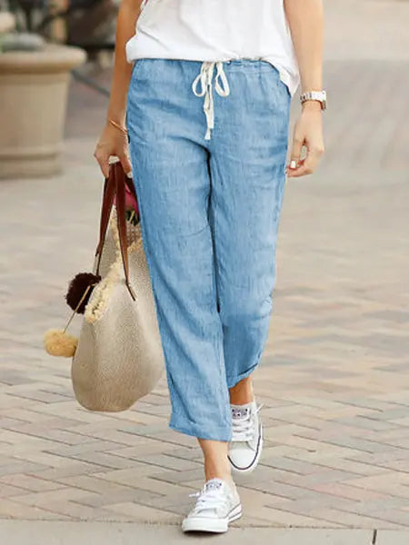 Ayleen - Cómodos pantalones de algodón con cordón de moda