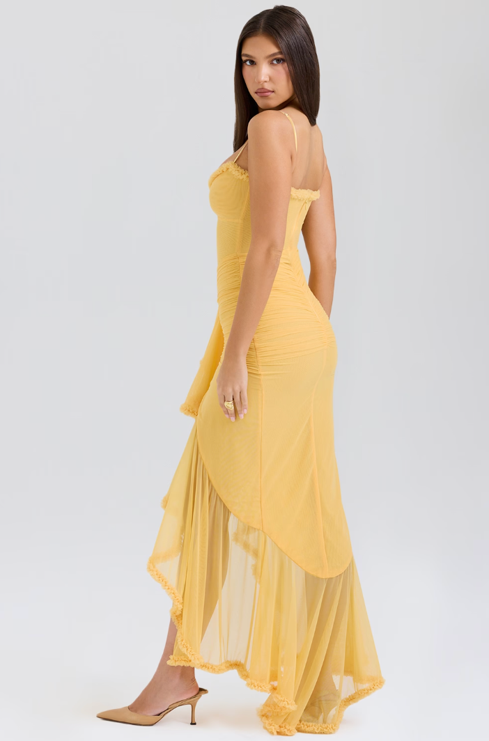 Alicia - Maxivestido con volantes y aberturas