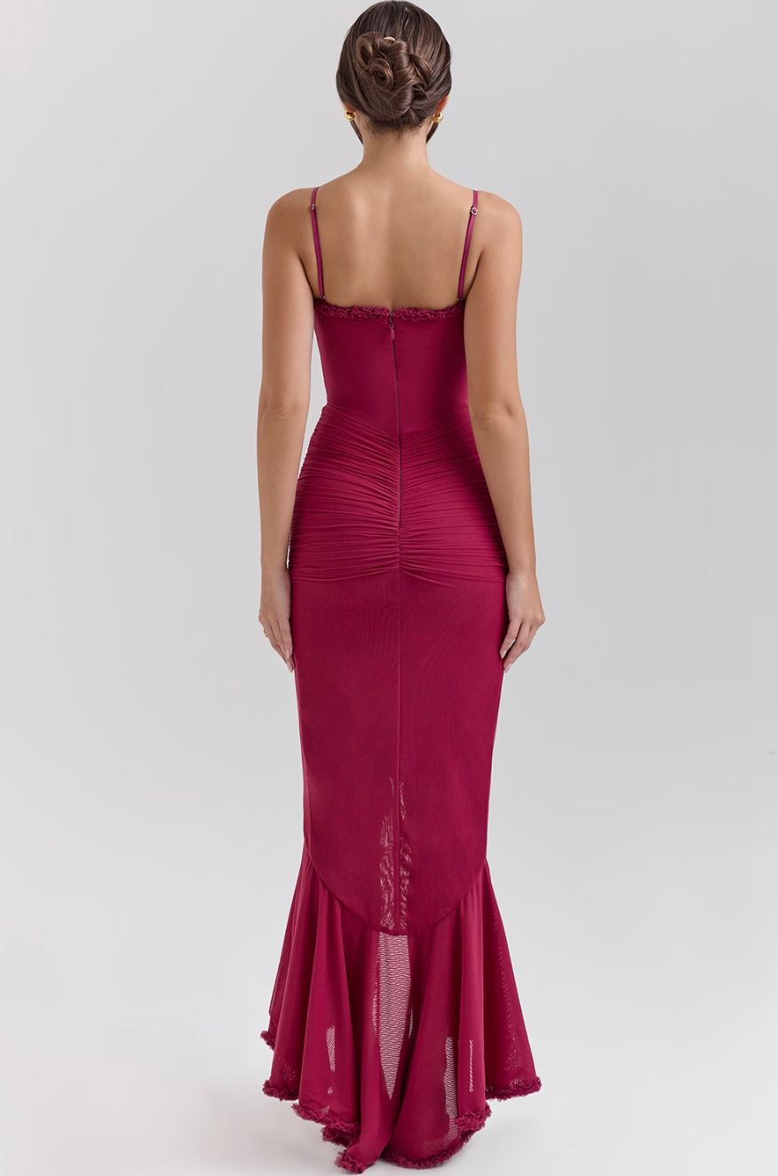 Alicia - Maxivestido con volantes y aberturas