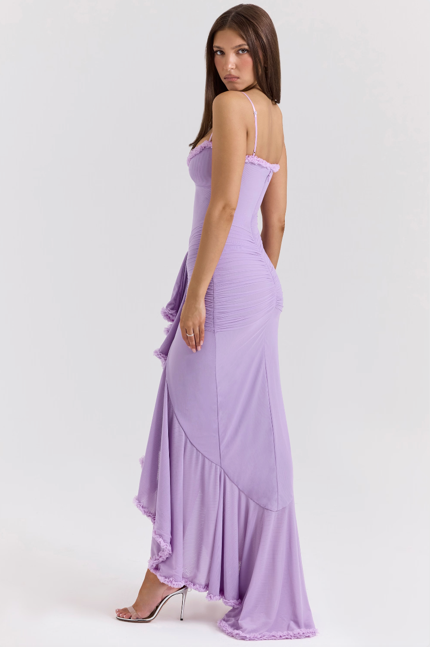 Alicia - Maxivestido con volantes y aberturas
