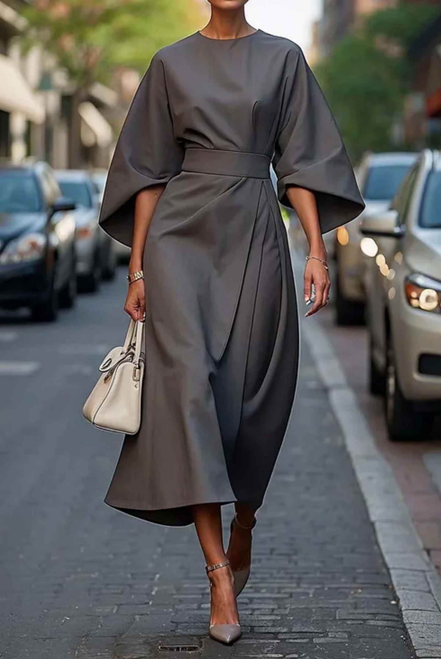 Chelsea - Vestido midi con cinturón
