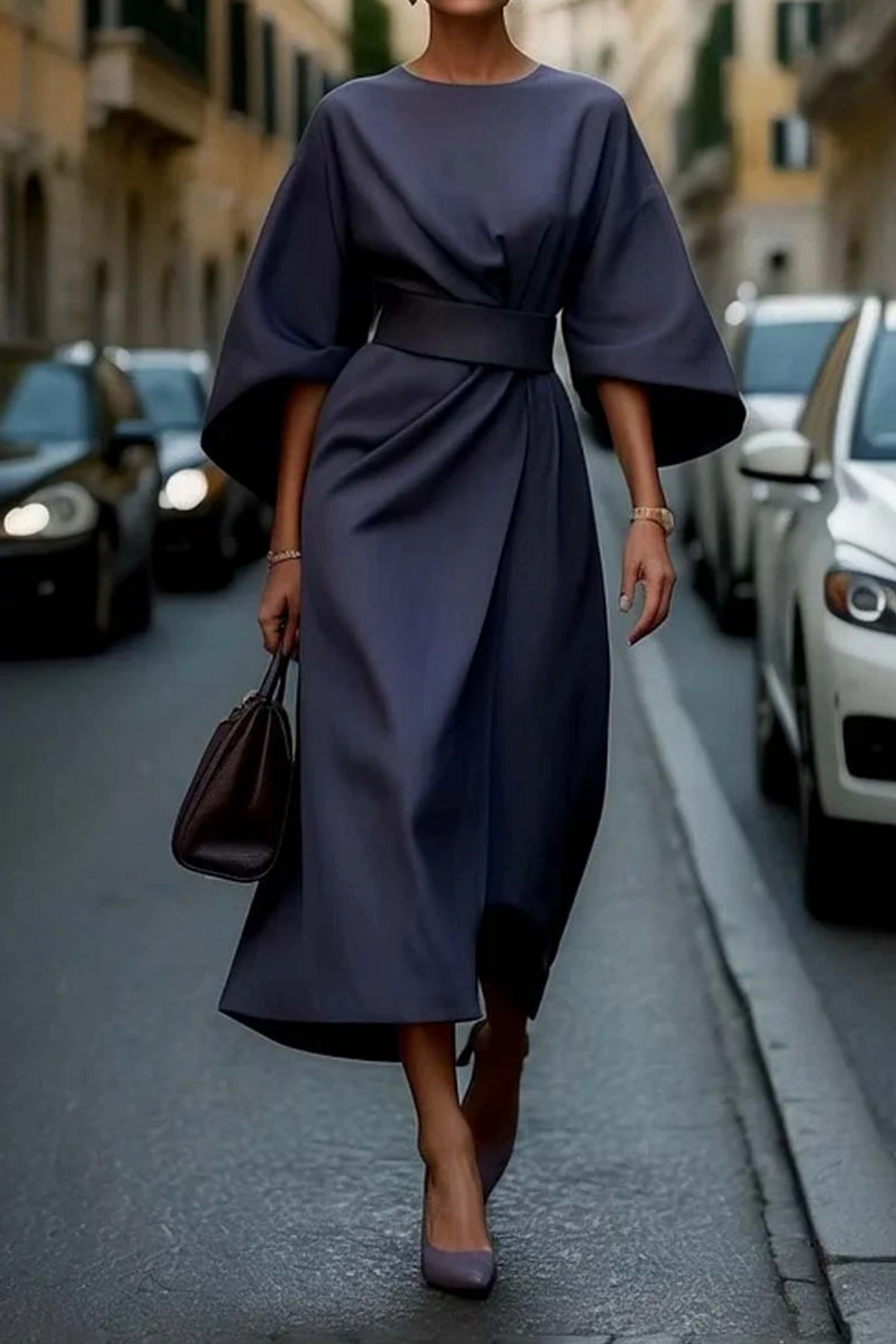 Chelsea - Vestido midi con cinturón
