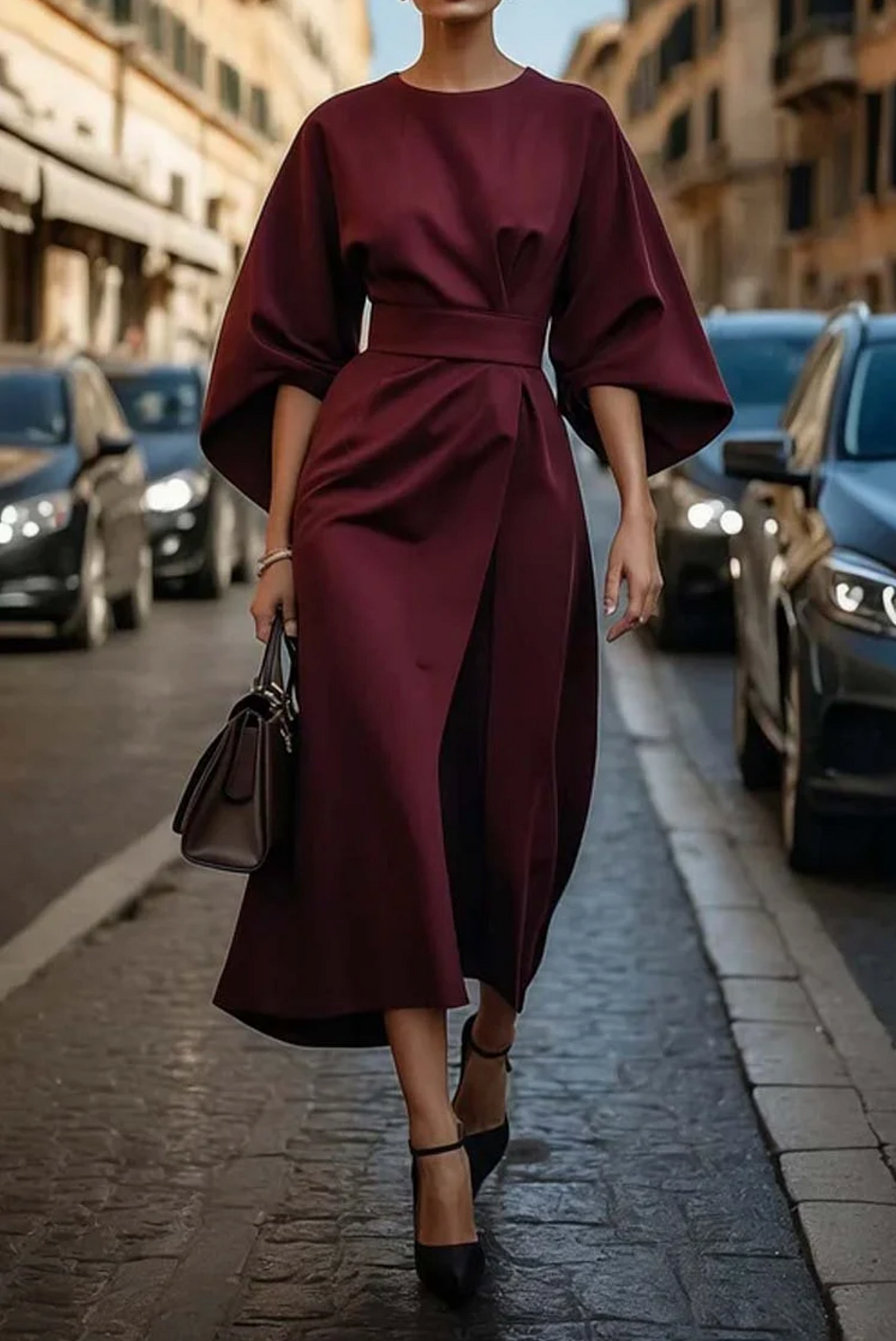 Chelsea - Vestido midi con cinturón