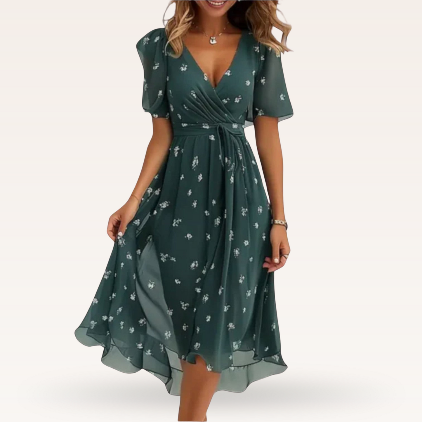 Patricia | Vestido floral con escote en V