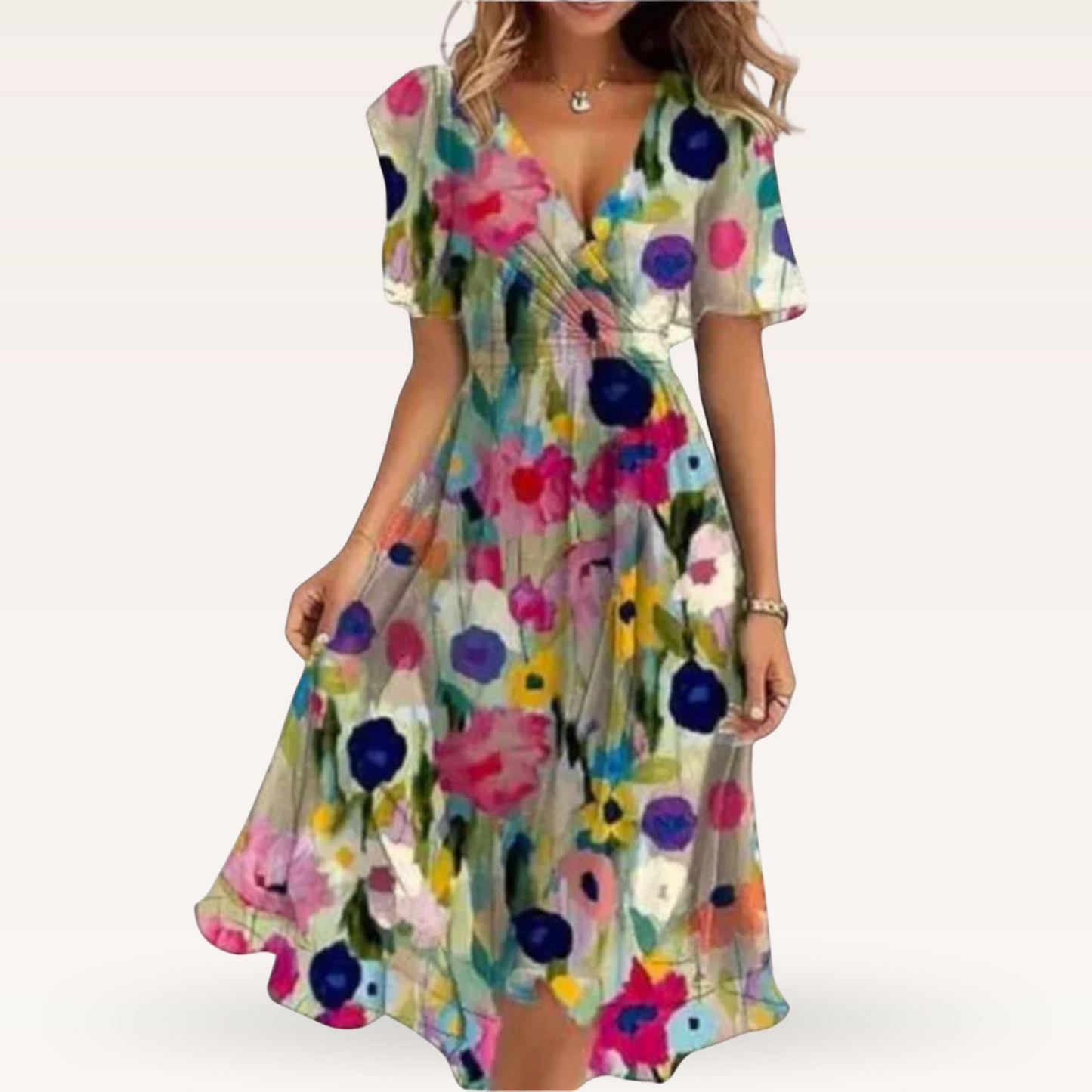 Patricia | Vestido floral con escote en V