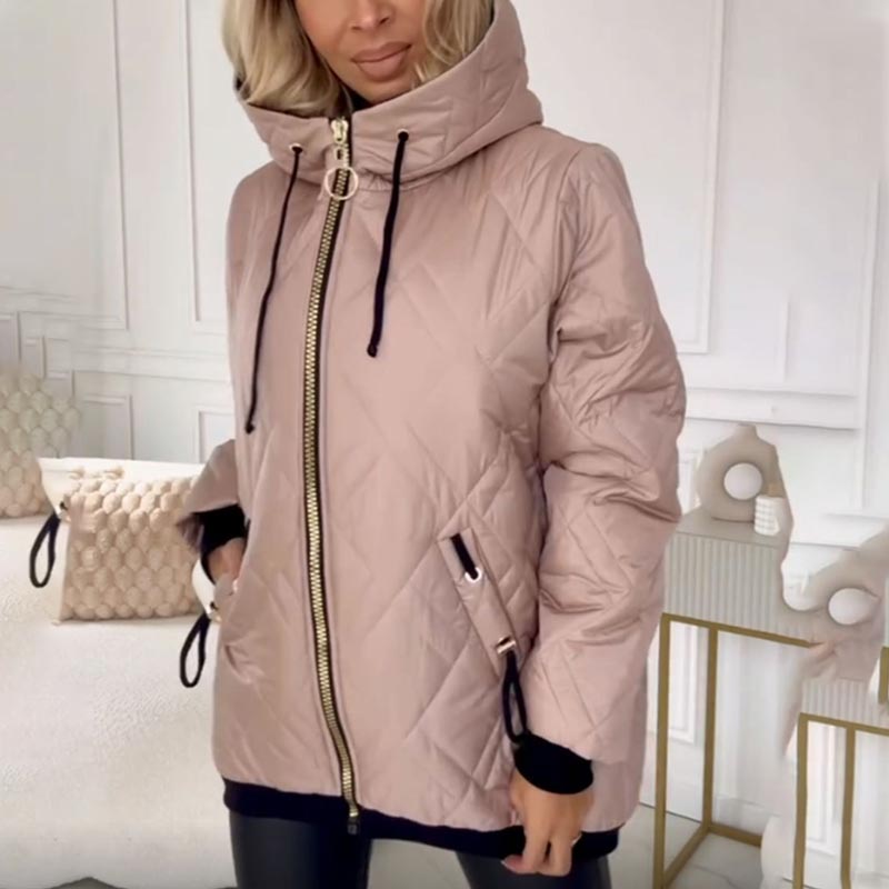 Kialina - Parka Acolchada Con Capucha Y Cremallera Frontal