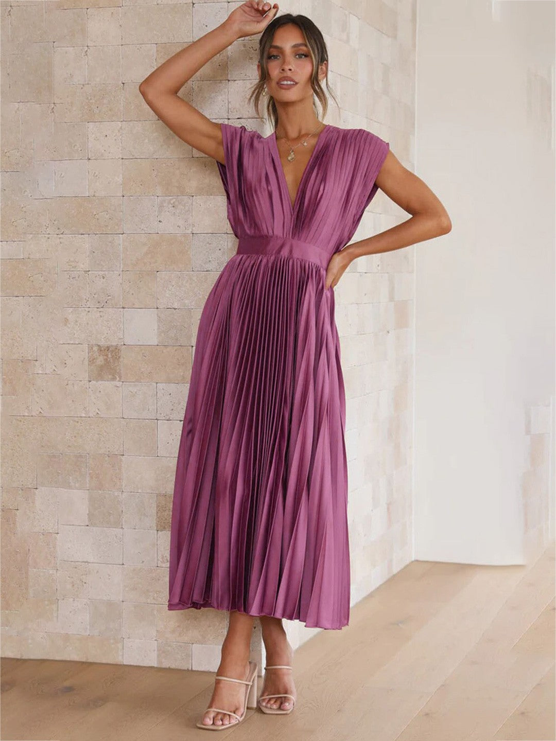 Alice - Vestido midi plisado