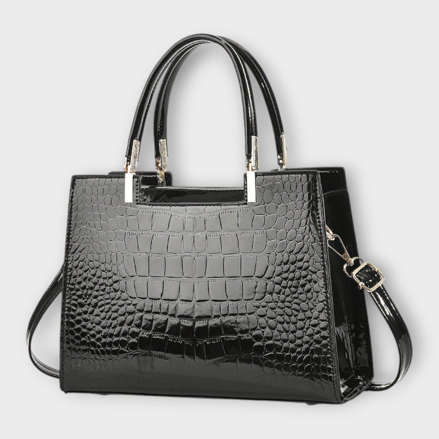 Bolsa de Mano de Patrón de Cocodrilo Brillante