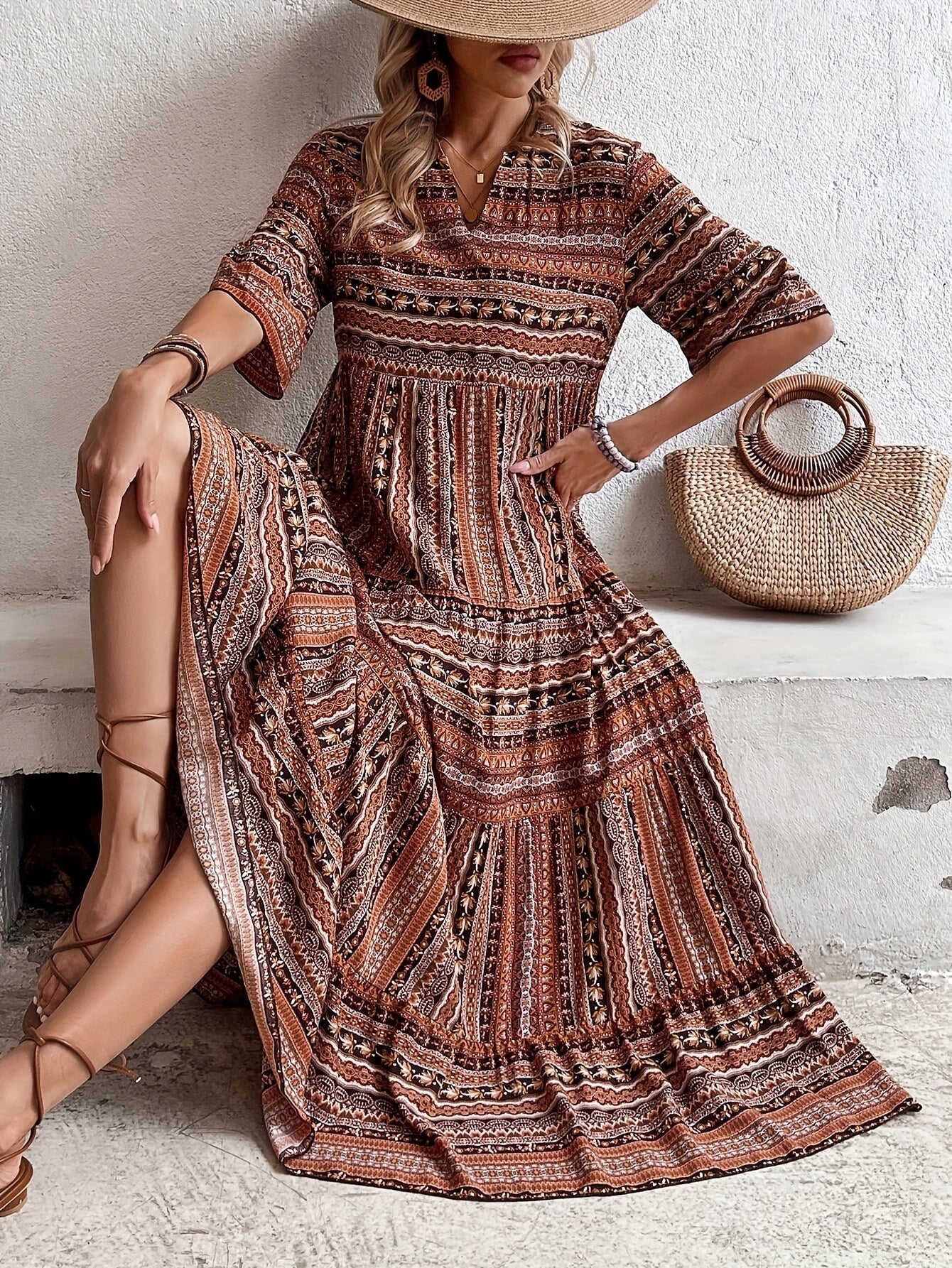 Luna | Vestido Midi de Cuello en V