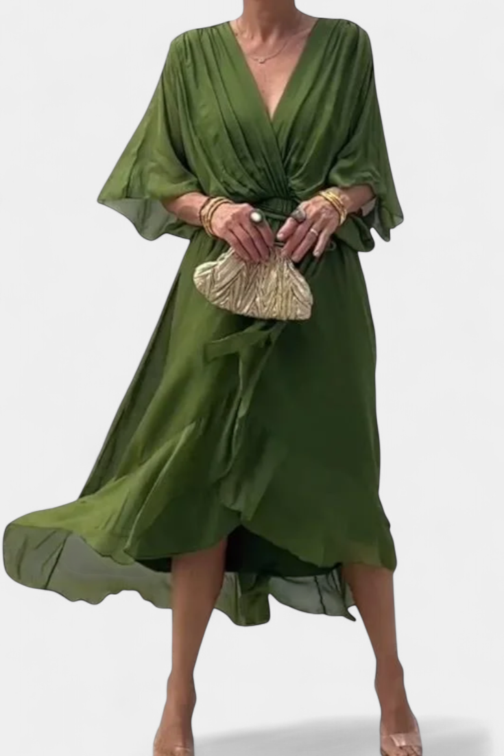Luisa Vestido Flowy con Escote en V y Silueta Favorecedora