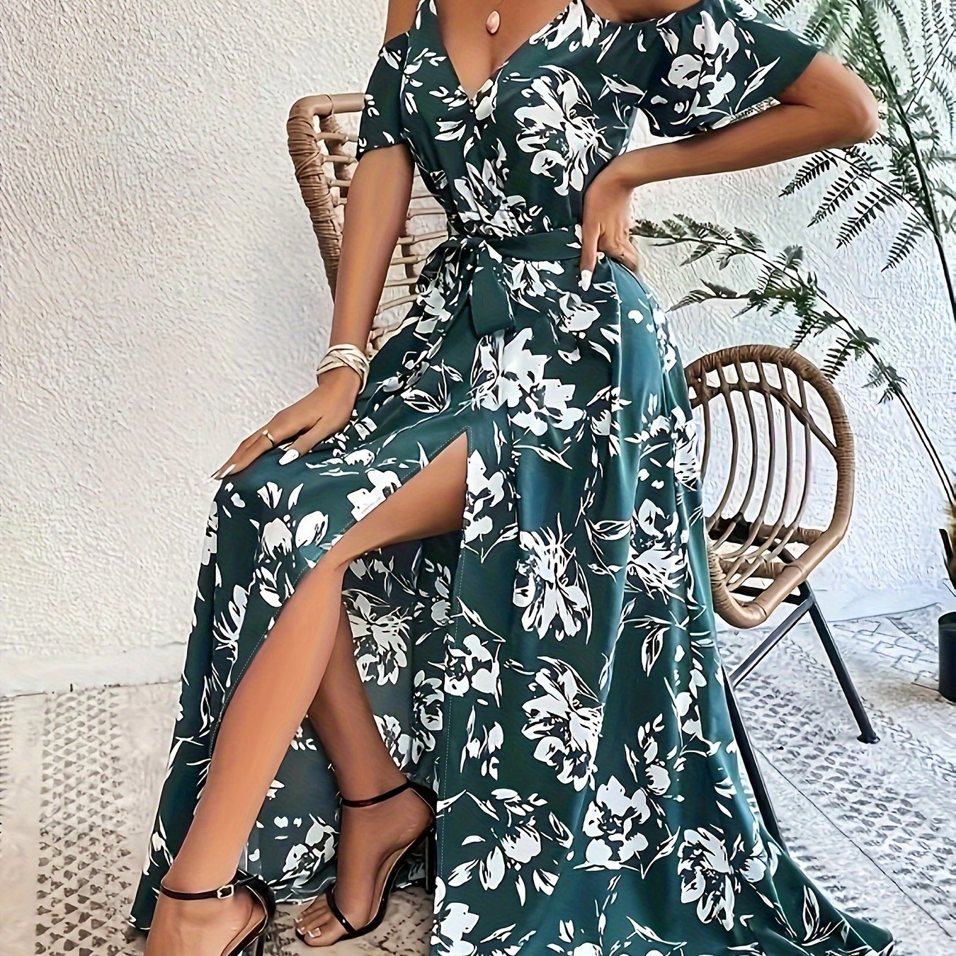 Leire | Vestido Elegante Con Estampado Floral