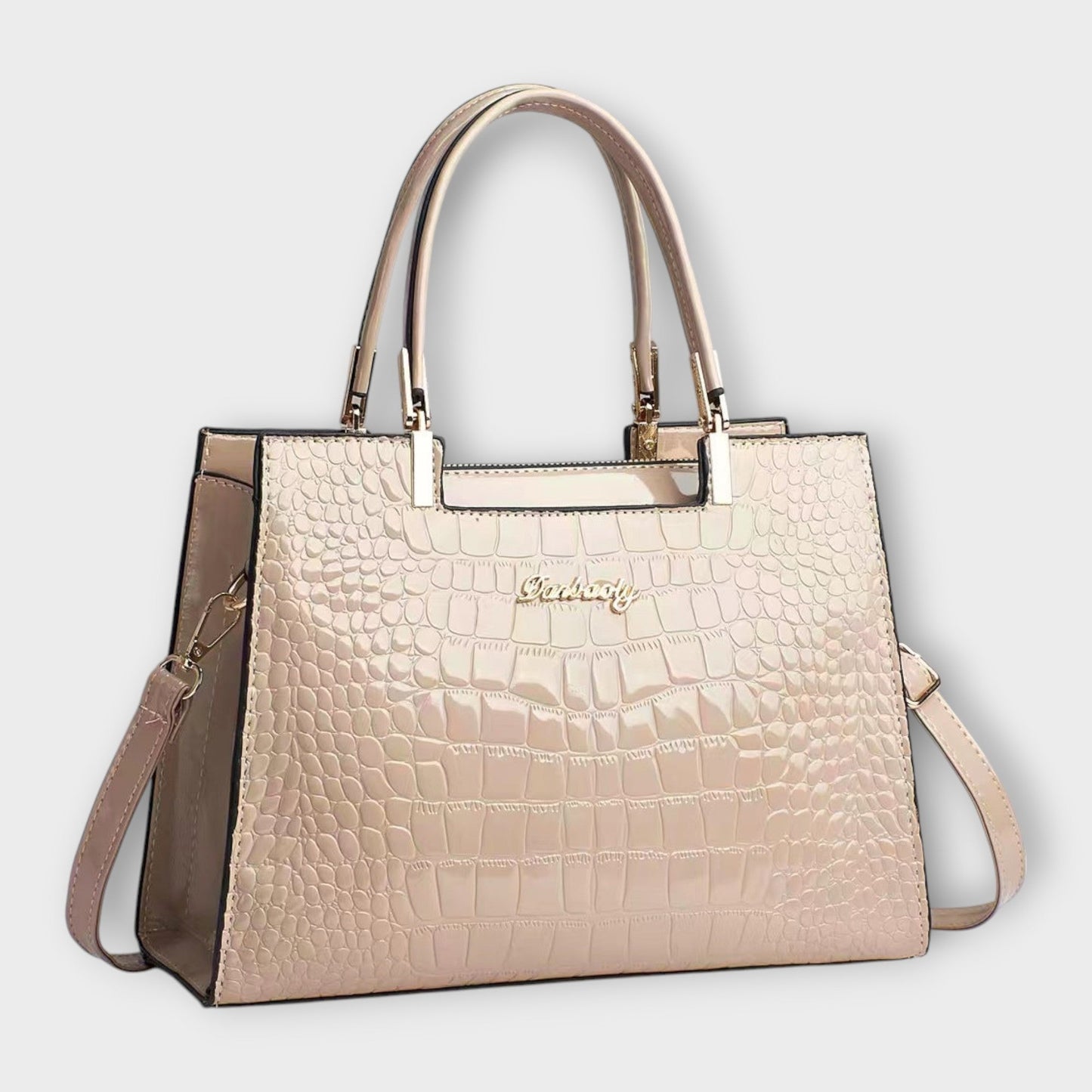 Bolsa de Mano de Patrón de Cocodrilo Brillante