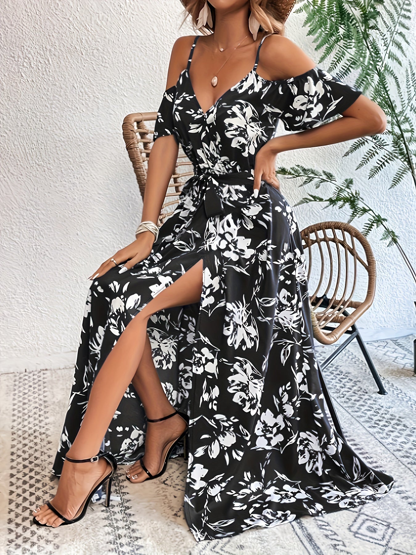 Leire | Vestido Elegante Con Estampado Floral