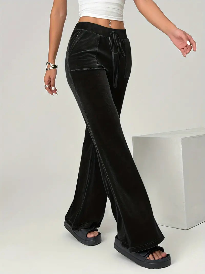 Agatha - Lujosos pantalones de pata ancha de terciopelo para un look elegante
