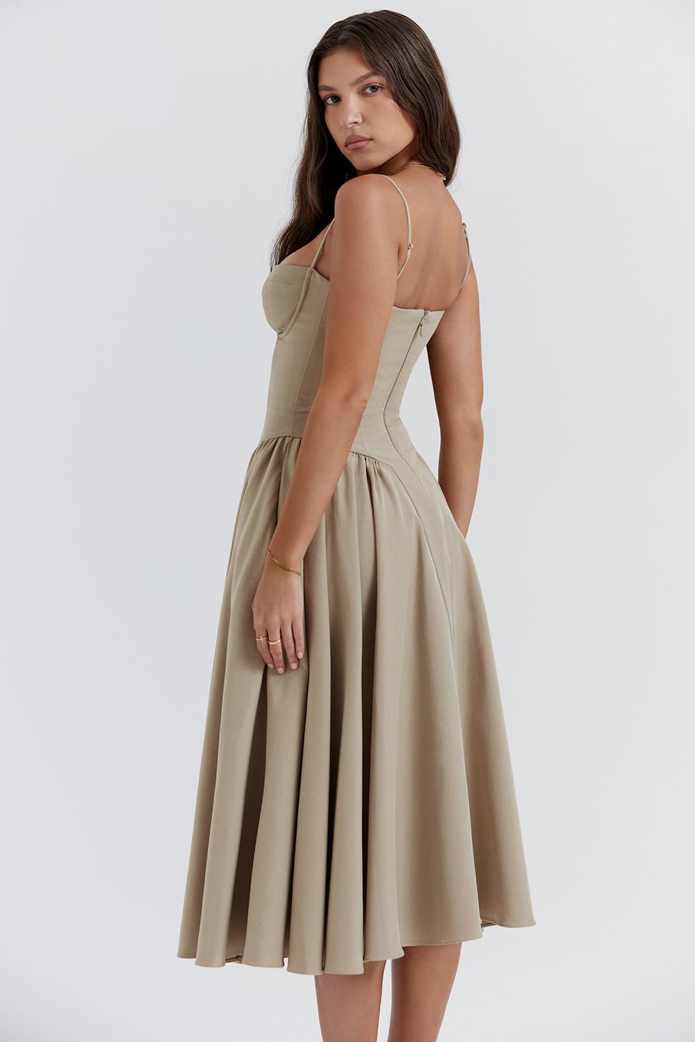 DIAN | Vestido midi de verano plisado