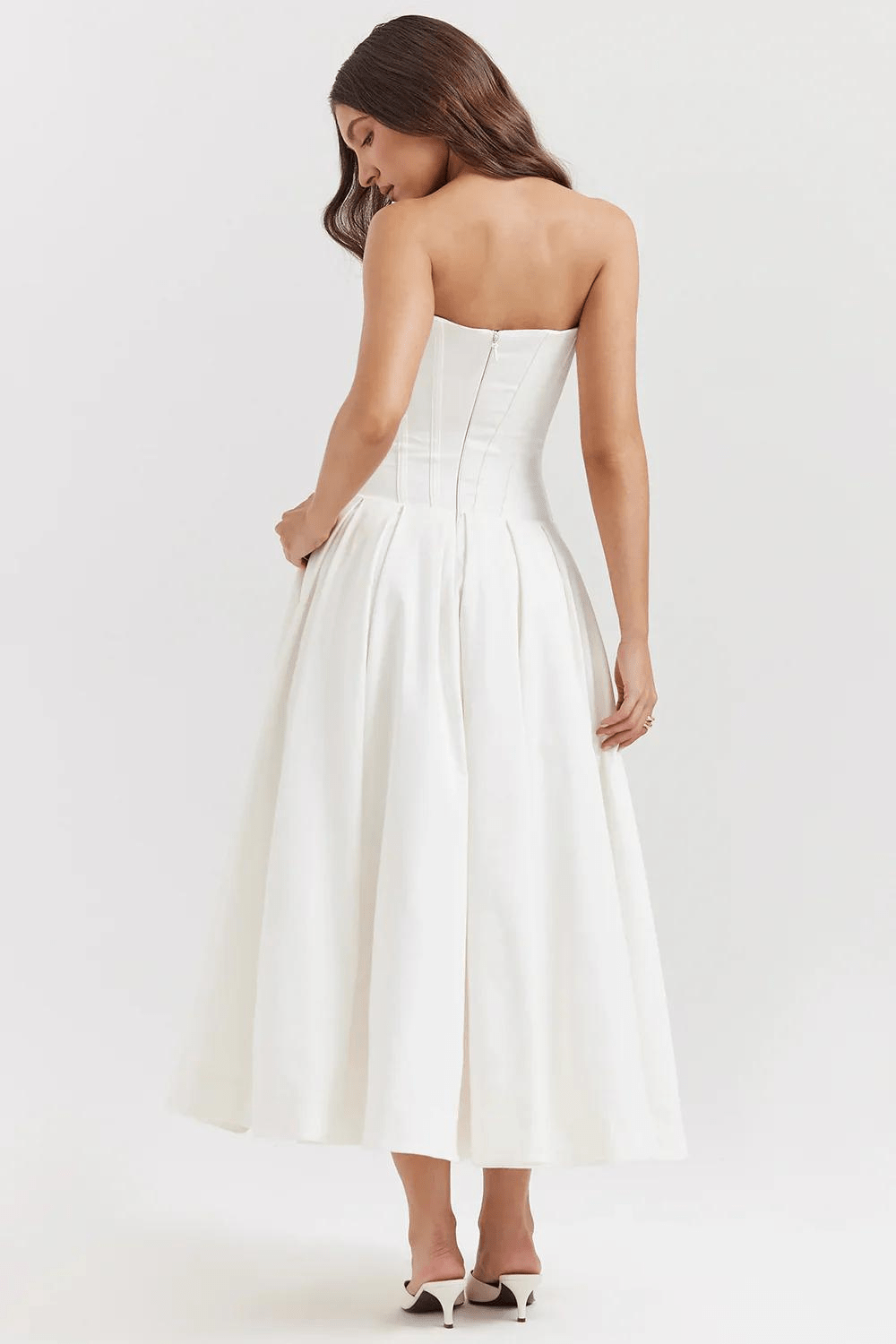 DORTHE | Vestido midi sin tirantes