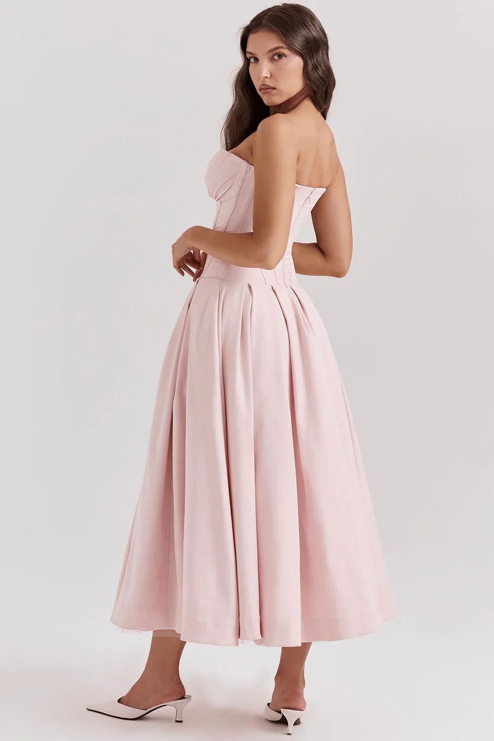 DORTHE | Vestido midi sin tirantes