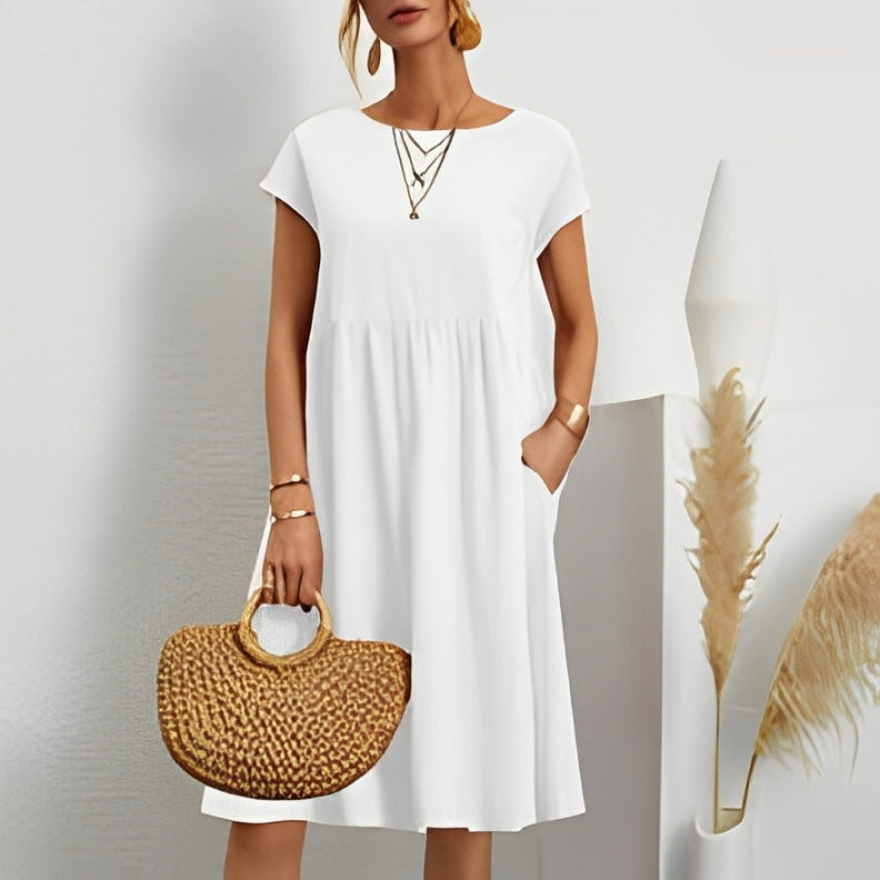 VESTIDO ALGÓDON DE LÍNEA SUAVE - MINIMALISTA Y MODERNO