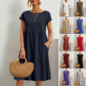 VESTIDO ALGÓDON DE LÍNEA SUAVE - MINIMALISTA Y MODERNO