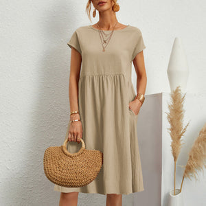 VESTIDO ALGÓDON DE LÍNEA SUAVE - MINIMALISTA Y MODERNO