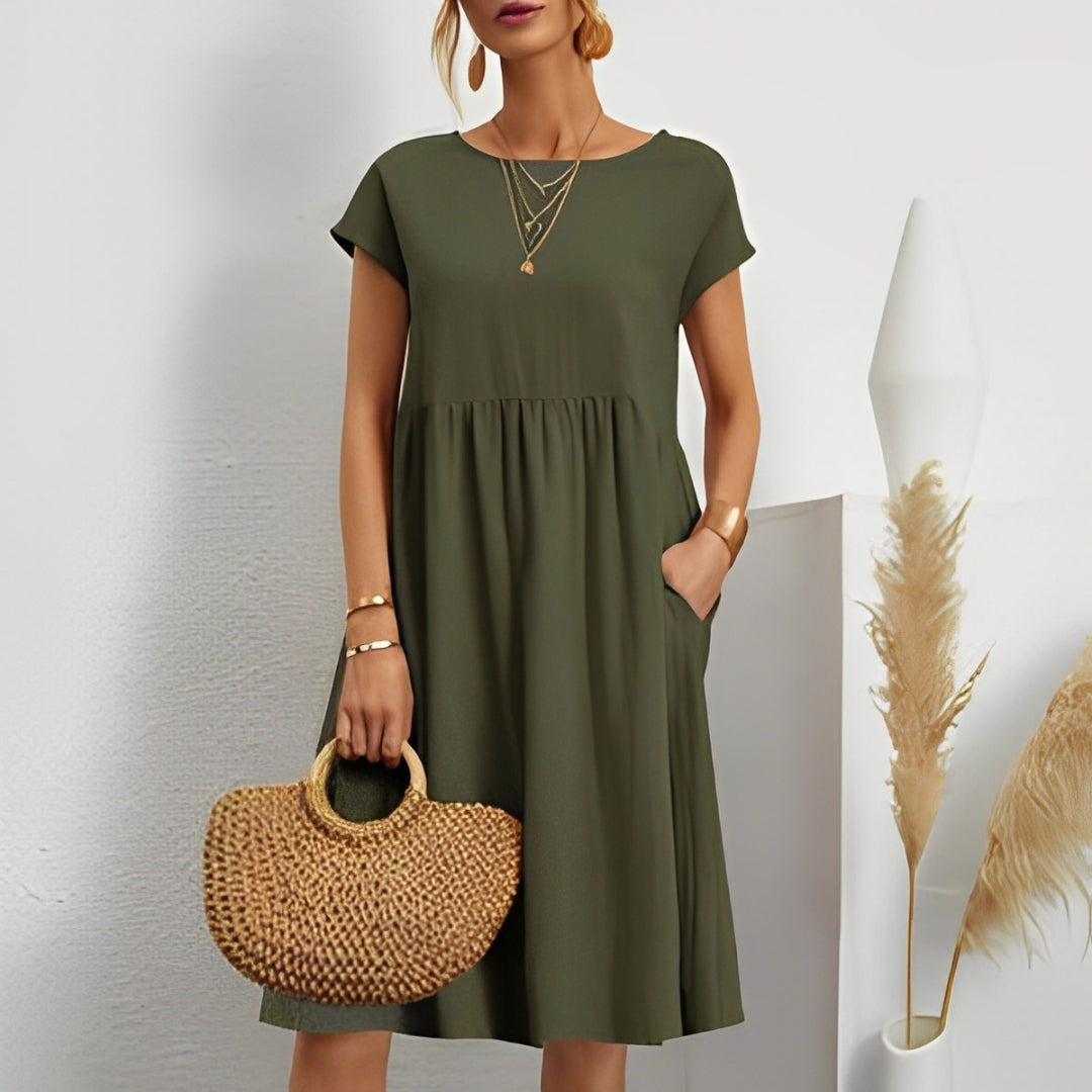 VESTIDO ALGÓDON DE LÍNEA SUAVE - MINIMALISTA Y MODERNO