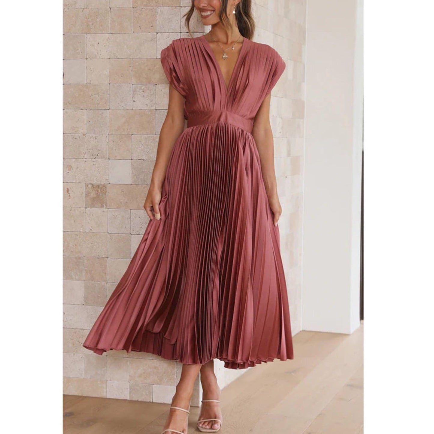 Alice - Vestido midi plisado