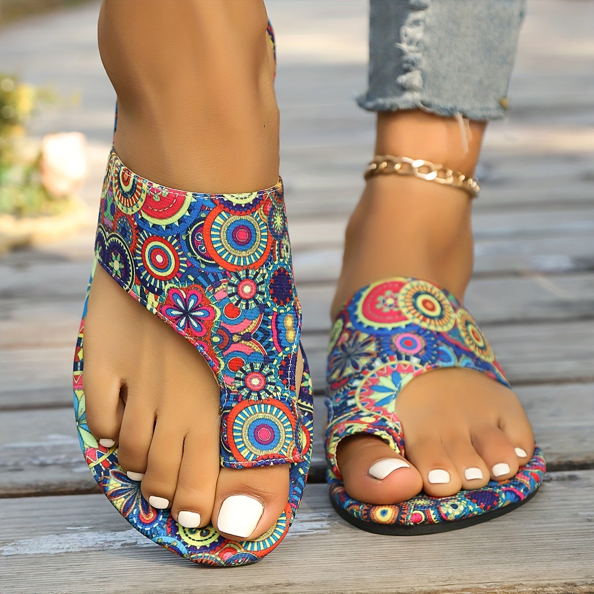 Vega | Sandalias con estampado floral vibrante