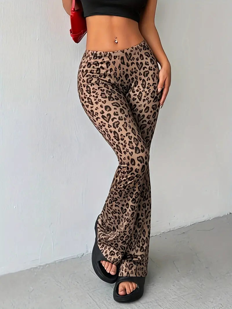 Cora - Pantalones de moda con elegante estampado de leopardo