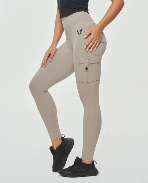 Jeana - Leggings cargo de cintura alta de moda