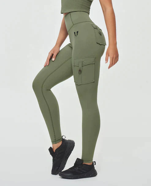 Jeana - Leggings cargo de cintura alta de moda
