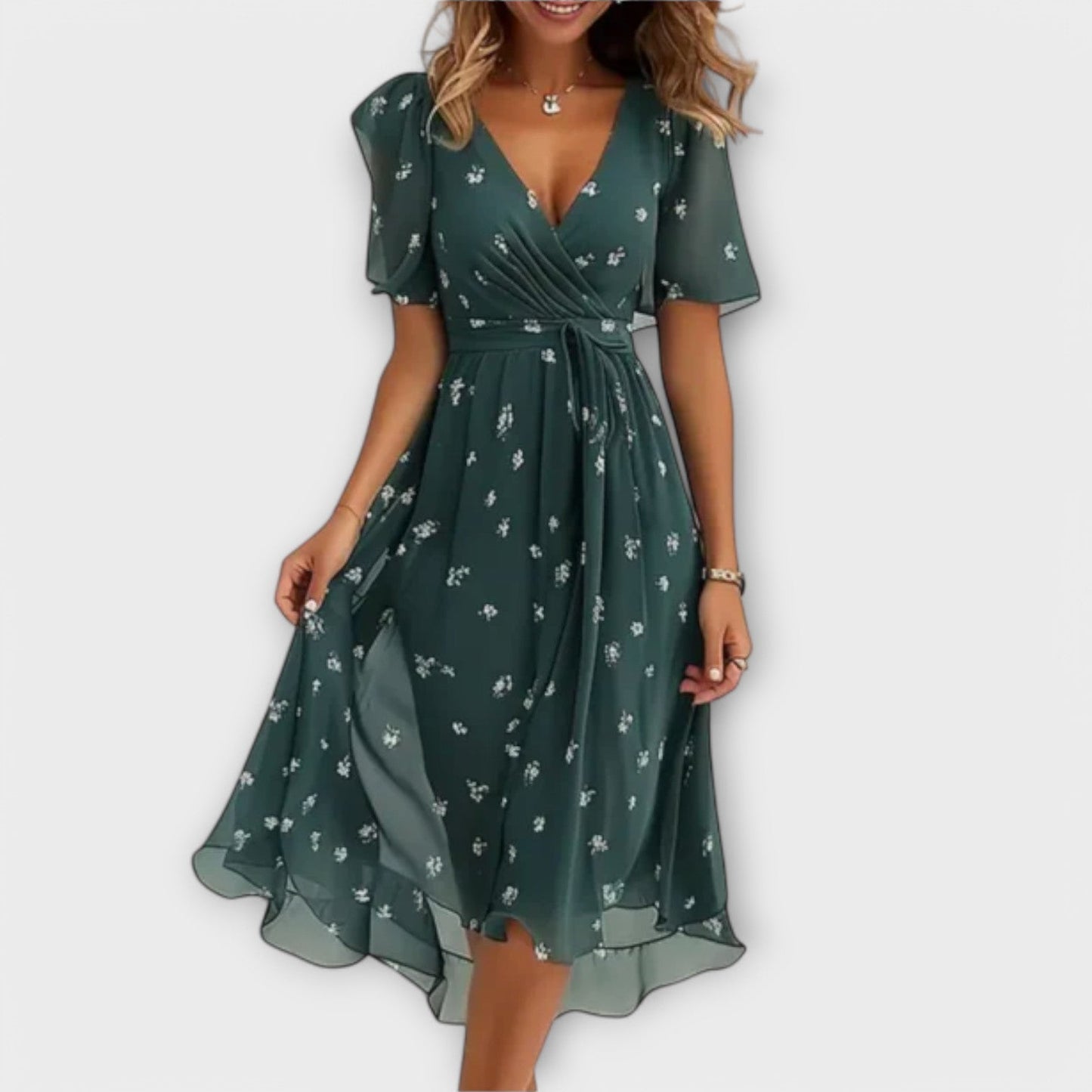 Patricia | Vestido floral con escote en V
