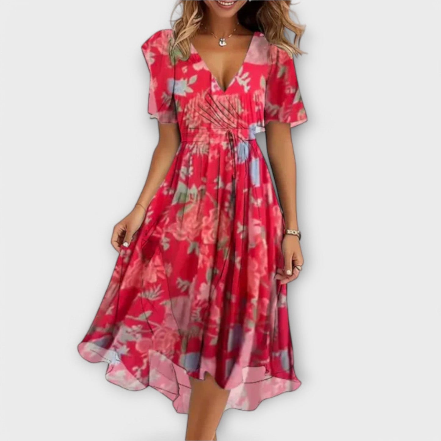Patricia | Vestido floral con escote en V