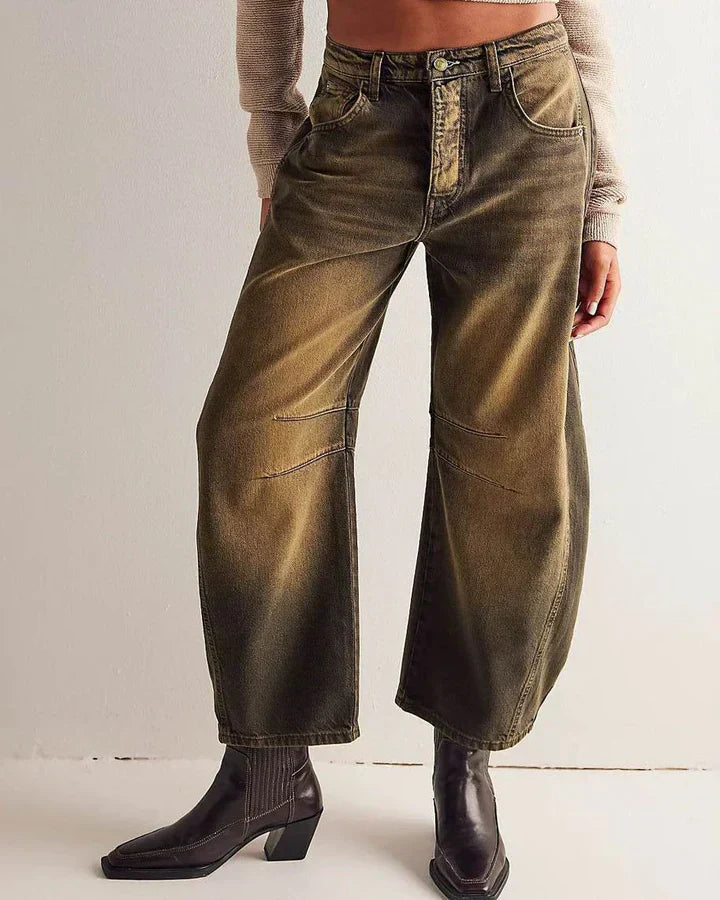 Adeline - Trendikkäät Mid Rise Barrel -farkut naisille